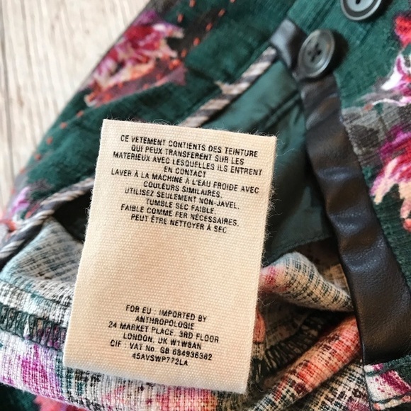Anthropologie Cartonnier Floral Charlie Trouser Ankle Pants Women’s size 2 - Picture 9 of 15